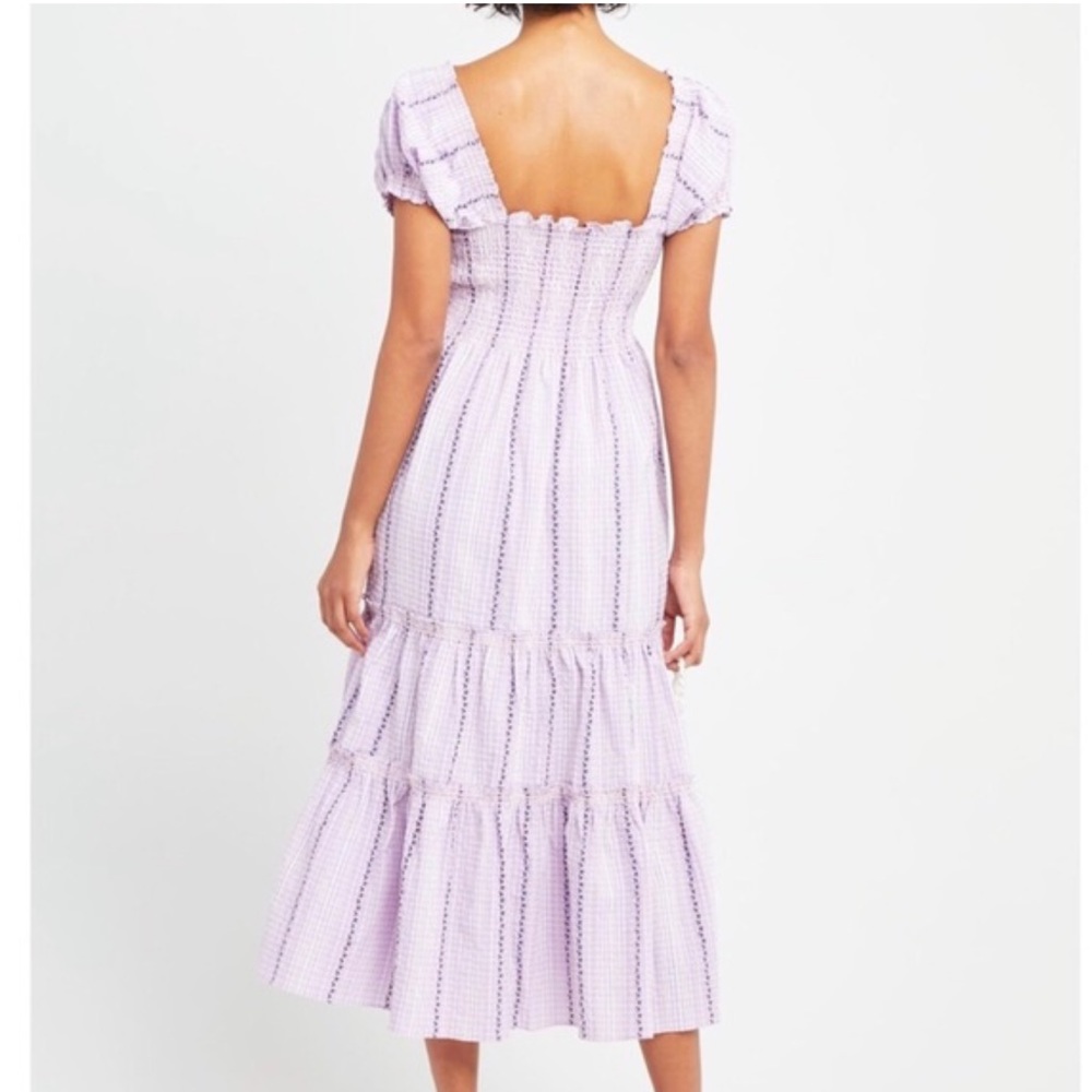 Anthropologie O.P.T. Square Neck Smocked Maxi Dress, Size M